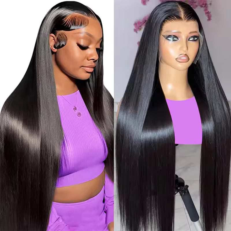 "13*6lacewigVibrant Rainbow Synthetic Wigs – Long Curly/Straight Colorful Hair Wigs for Women & Cosplay | Heat Resistant & Natural Look"