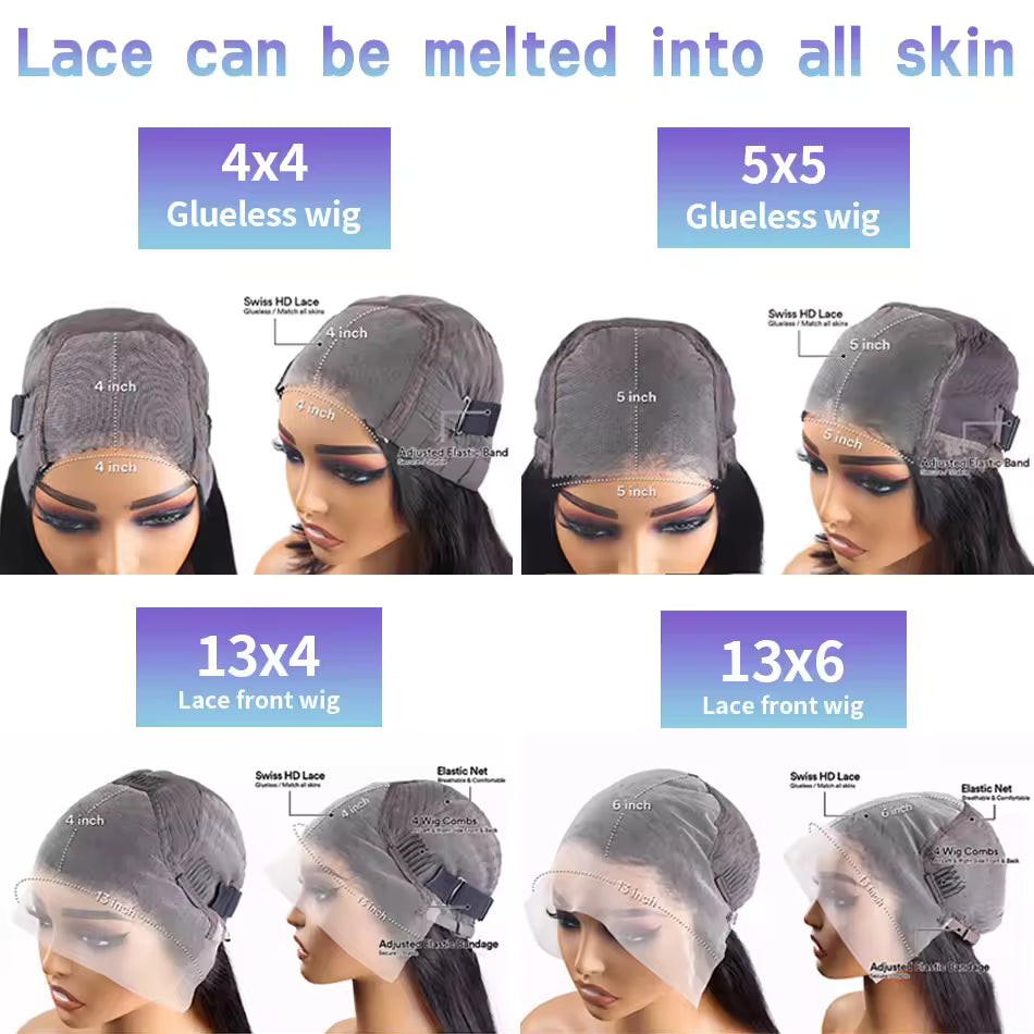 Bone Straight Wigs Glueless Wigs Human Hair Ready To Wear Wig 13X4 Pre Plucked Pre Cut Wig  Brazilian 100% Closure Wig